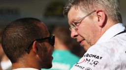 BUDAPEST, HUNGARY - JULY 28:  Lewis Hamilton of Great Britain and Mercedes GP celebrates with Mercedes GP Team Principal Ross Brawn after winning the Hungarian Formula One Grand Prix at Hungaroring on July 28, 2013 in Budapest, Hungary.  (Photo by Mark Thompson/Getty Images)