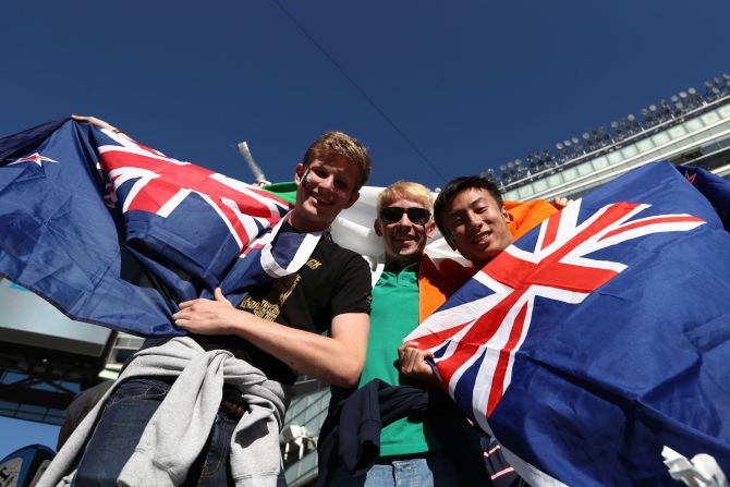 There was a good-natured attitude by fans of both teams prior to kick off at the famous NFL stadium. 