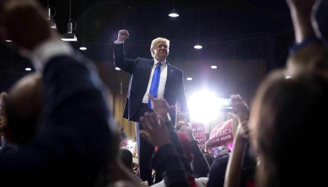 Trump attends a rally in Denver on November 5.