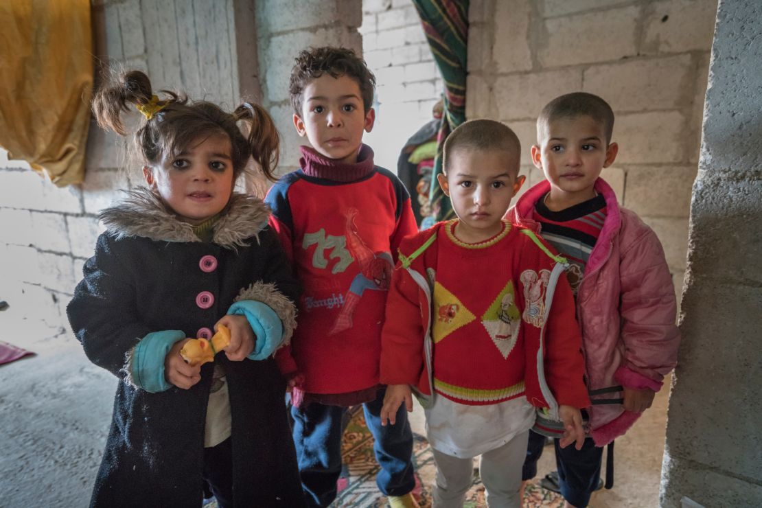 Hala, Omar, Hib and Afaf are safer in Jarmana, but their house is cold and empty.