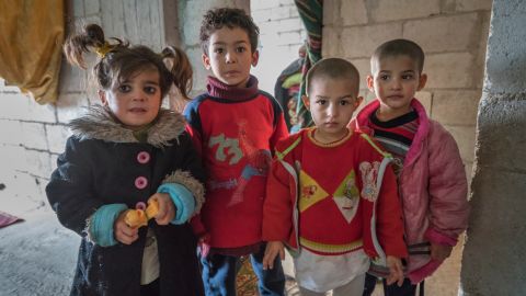 Hala, Omar, Hib and Afaf  are safer in Jarmana, but their house is cold and empty.  
