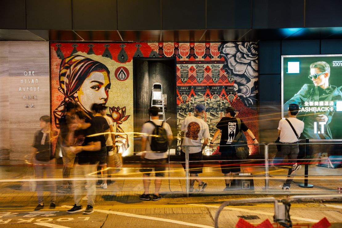 Fairey created public murals in Hong Kong alongside the "Visual Disobedience" show