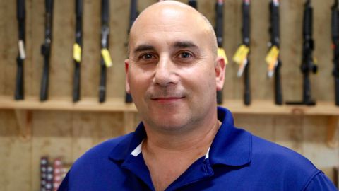 Jim Anello owns a gun shop in Franklin, North Carolina and is supporting Donald Trump and the second amendment.