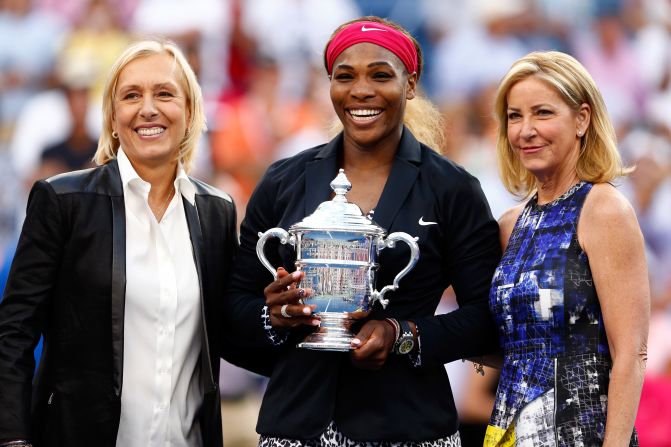 Two legends of the game are backing Serena to get there. Martina Navratilova (L) and Chris Evert -- both of whom can boast 18 grand slam titles -- think Williams has one or two more majors left to win.