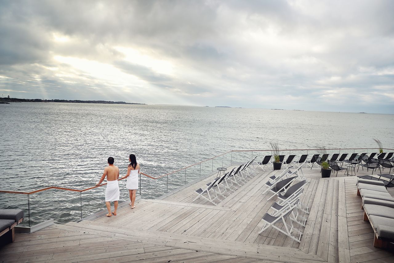 <strong>Seek out a sauna: </strong>Sauna, Finns' favorite pastime, is a good way to combat the cold. Löyly -- which means sauna steam in Finnish -- is an eco-friendly wooden sauna complex with views of the Baltic Sea. 