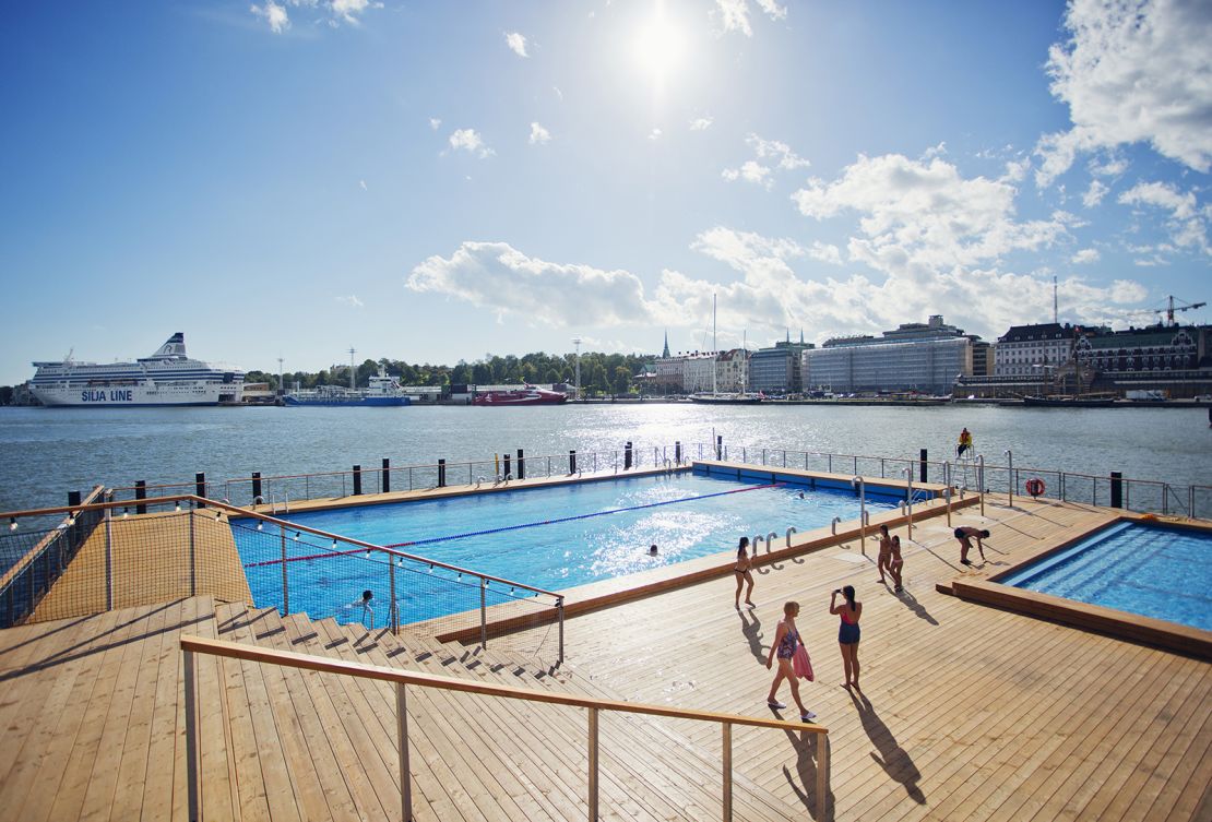 Saunas with a view to the sea.