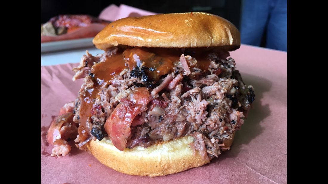 East Texas barbecue has saucy ribs and tender brisket. Bodacious Bar-B-Q features the Mel-Man sandwich, which includes chopped brisket and sausage links. This sandwich is from the Mobberly Avenue location in Longview. 