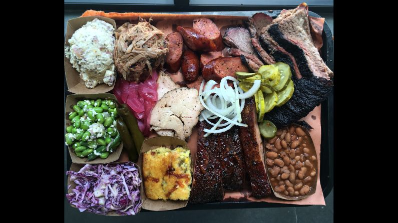 Lewis Barbecue in Charleston, South Carolina, features Texas big city style barbecue. 