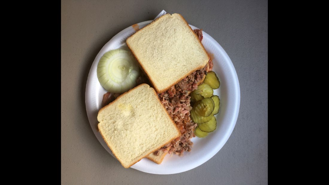 Pat Gee's Barbecue in Tyler, which features these chopped pork and chopped brisket sandwiches, is another great example of East Texas barbecue. 
