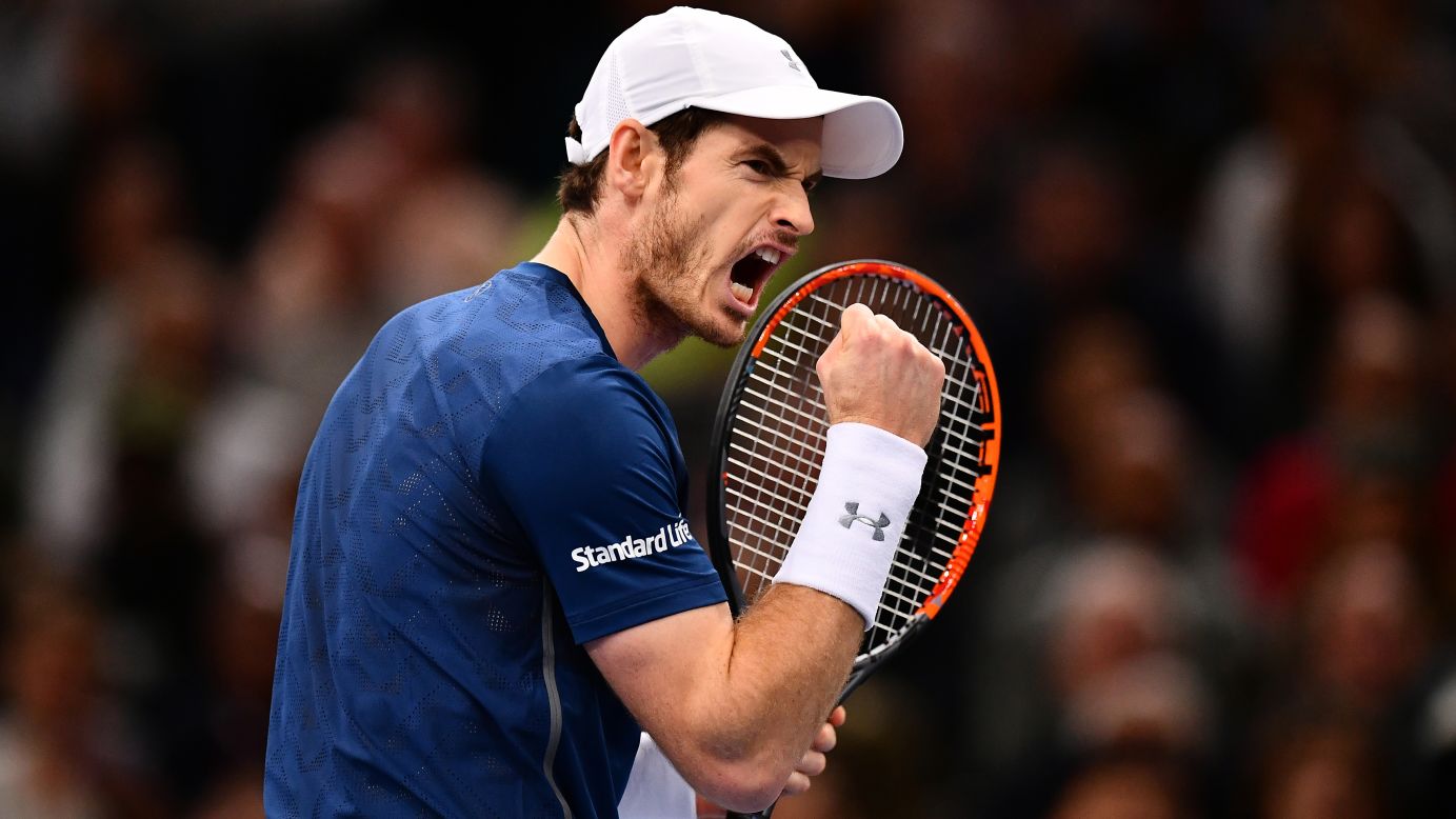 Andy Murray reacts during the final of the Paris Masters, where he defeated John Isner on Sunday, November 6. With the victory, Murray <a href="http://www.cnn.com/2016/11/05/tennis/tennis-murray-djokovic-number-one/" target="_blank">moved to No. 1</a> in the world rankings.