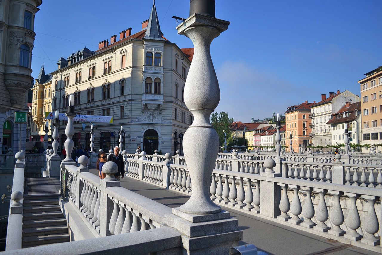 Tromostovje, or Triple Bridge, is a highlight of Slovenia's capital city. 