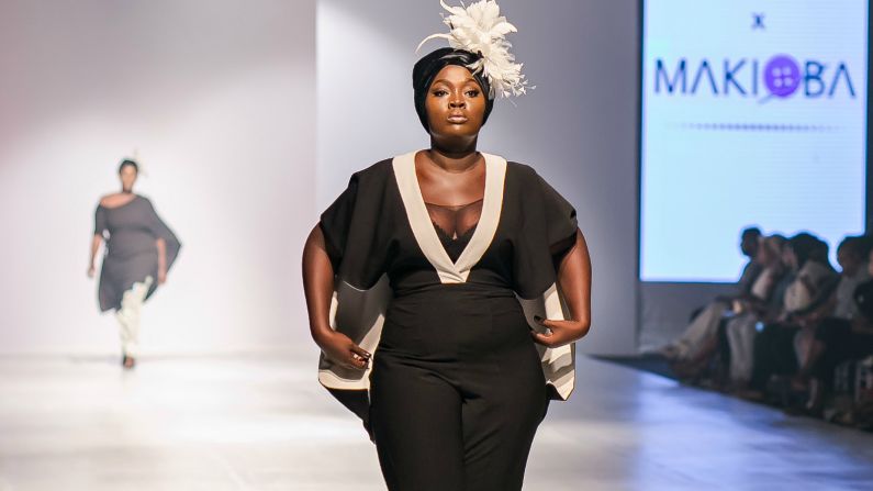 All the designers Ngwube chose for her collective were first timers on the runway. "For them to be making their first outings on such a platform was beyond belief," she says.<br />Pictured: A model wears a creation by designer Makioba Olugbile.