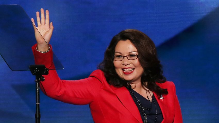 CHARLOTTE, NC - SEPTEMBER 04:  Illinois nominee for Congress Tammy Duckworth leaves the stage after speaking during day one of the Democratic National Convention at Time Warner Cable Arena on September 4, 2012 in Charlotte, North Carolina. The DNC that will run through September 7, will nominate U.S. President Barack Obama as the Democratic presidential candidate.  (Photo by Alex Wong/Getty Images)