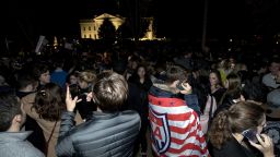 Crowd are gathered in front the White House in Washington, Wednesday, Nov. 9, 2016, waiting for the results of the presidential election. (AP Photo/Manuel Balce Ceneta)