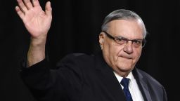 Sheriff Joe Arpaio attends a rally by Republican presidential candidate Donald Trump, October 4, 2016, in Prescott Valley, Arizona.
Arpaio will soon face criminal charges from federal prosecutors over his immigration patrols.  Federal prosecutors say they will charge Arpaio with contempt-of-court after he allegedly failed to obey a judges order to halt controversial immigration policies that some say include racial profiling.  / AFP / Robyn Beck        (Photo credit should read ROBYN BECK/AFP/Getty Images)