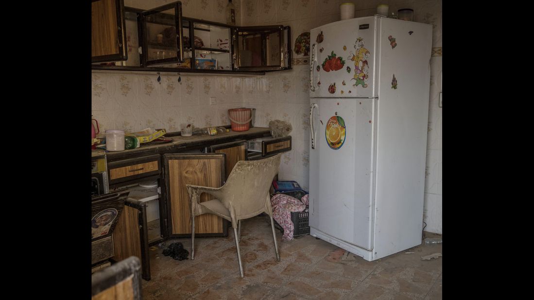 Inside one abandoned home's kitchen.