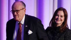 Former New York City Mayor Rudy Giuliani and his wife Judith Giuliani during Republican president-elect Donald Trump election night event at the New York Hilton Midtown in the early morning hours of November 9, 2016 in New York City. 