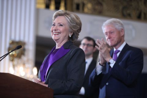 After conceding the presidency to Trump in a phone call earlier, <a href="http://www.cnn.com/2016/11/09/politics/clinton-to-offer-remarks-in-new-york-city/index.html">Clinton addresses supporters and campaign workers</a> in New York on Wednesday, November 9. Her defeat marked a stunning end to a campaign that appeared poised to make her the first woman elected US president. 