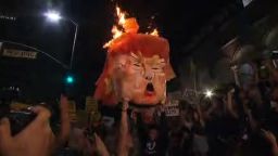 donald trump effigy fire
