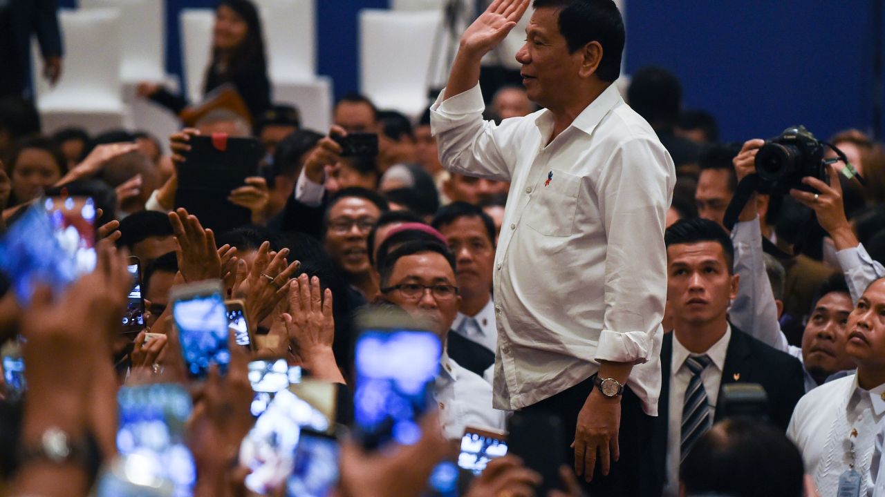 Philippine's President Rodrigo Duterte in Malaysia on November 9, 2016. 