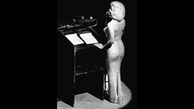 On Nov. 17, The beige rhinestone-encrusted dress Marilyn Monroe wore to sing "Happy Birthday" to President John F. Kennedy sold for $4.8 million. 