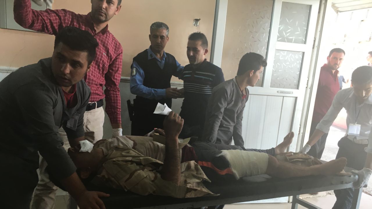 Another wounded man is tended at al Shikan hospital near Mosul.
