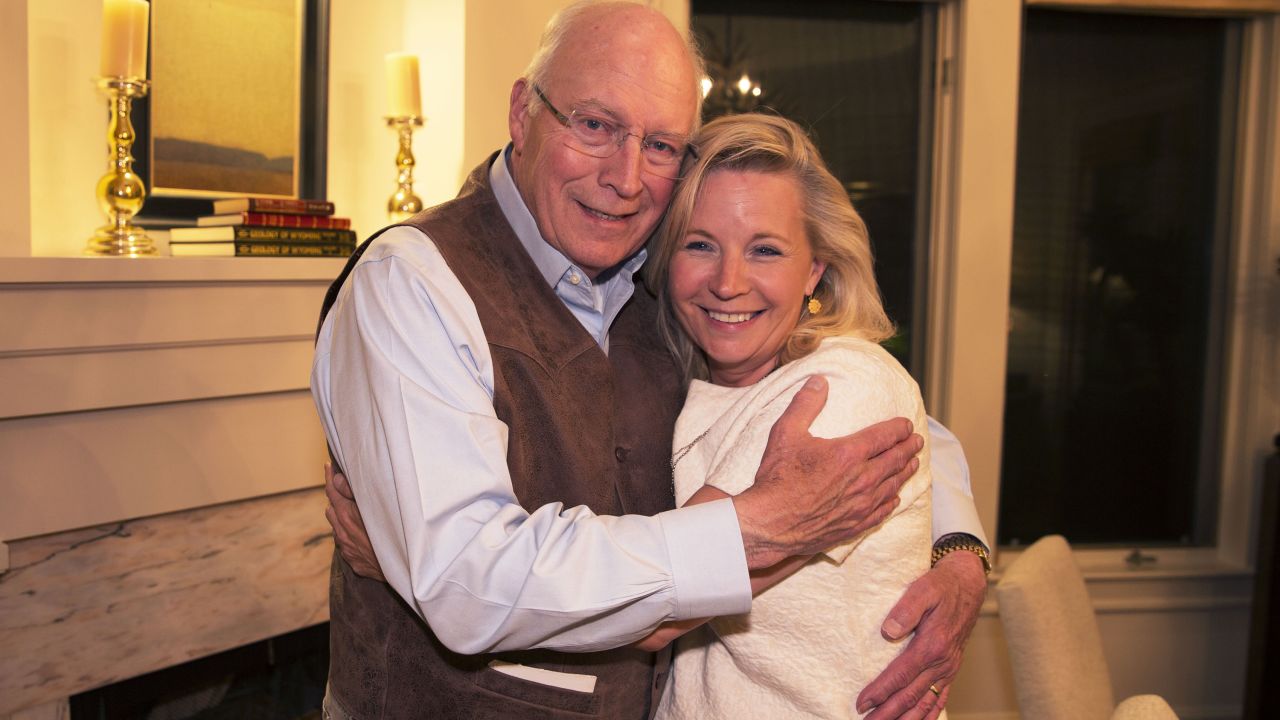 Former Vice President Dick Cheney -- who also represented Wyoming in Congress -- hugs his daughter Liz Cheney after she won the Republican primary in August.
