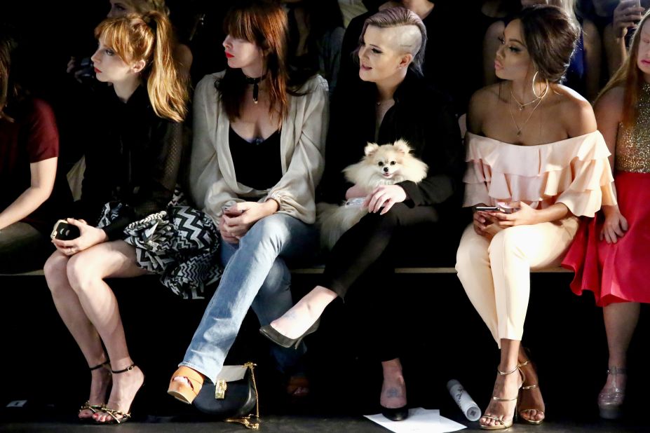 The 29-year-old is best known for presenting South African television shows like Top Billing and the Afternoon Express.<br />Pictured:  Actress Molly Kate Bernard, celebrity stylist Brooke Dulien, Kelly Osbourne and Bonang Matheba attend New York Fashion Week in September 2016. <br />Photo: Astrid Stawiarz/Getty Images for John Paul Ataker.
