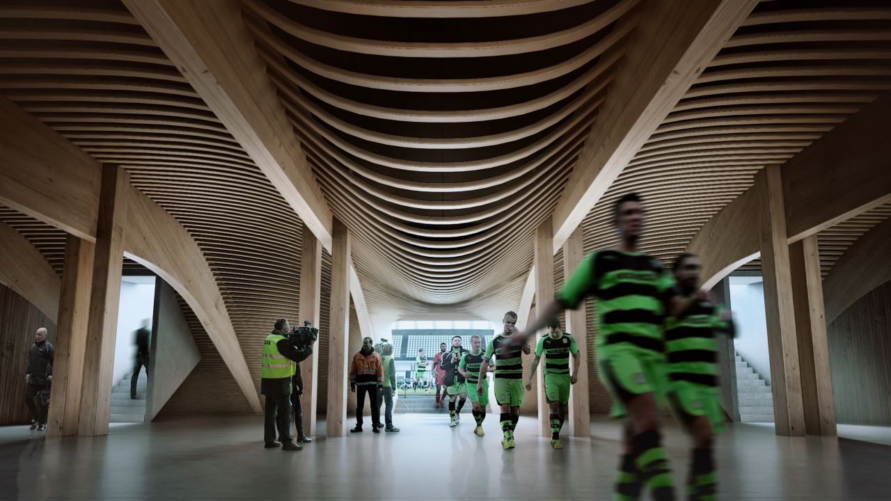 Wood is not only naturally occurring, but offers a durable and sustainable alternative to concrete or steel. Forest Green chairman Dale Vince says the new ground will be "the greenest football stadium in the world."