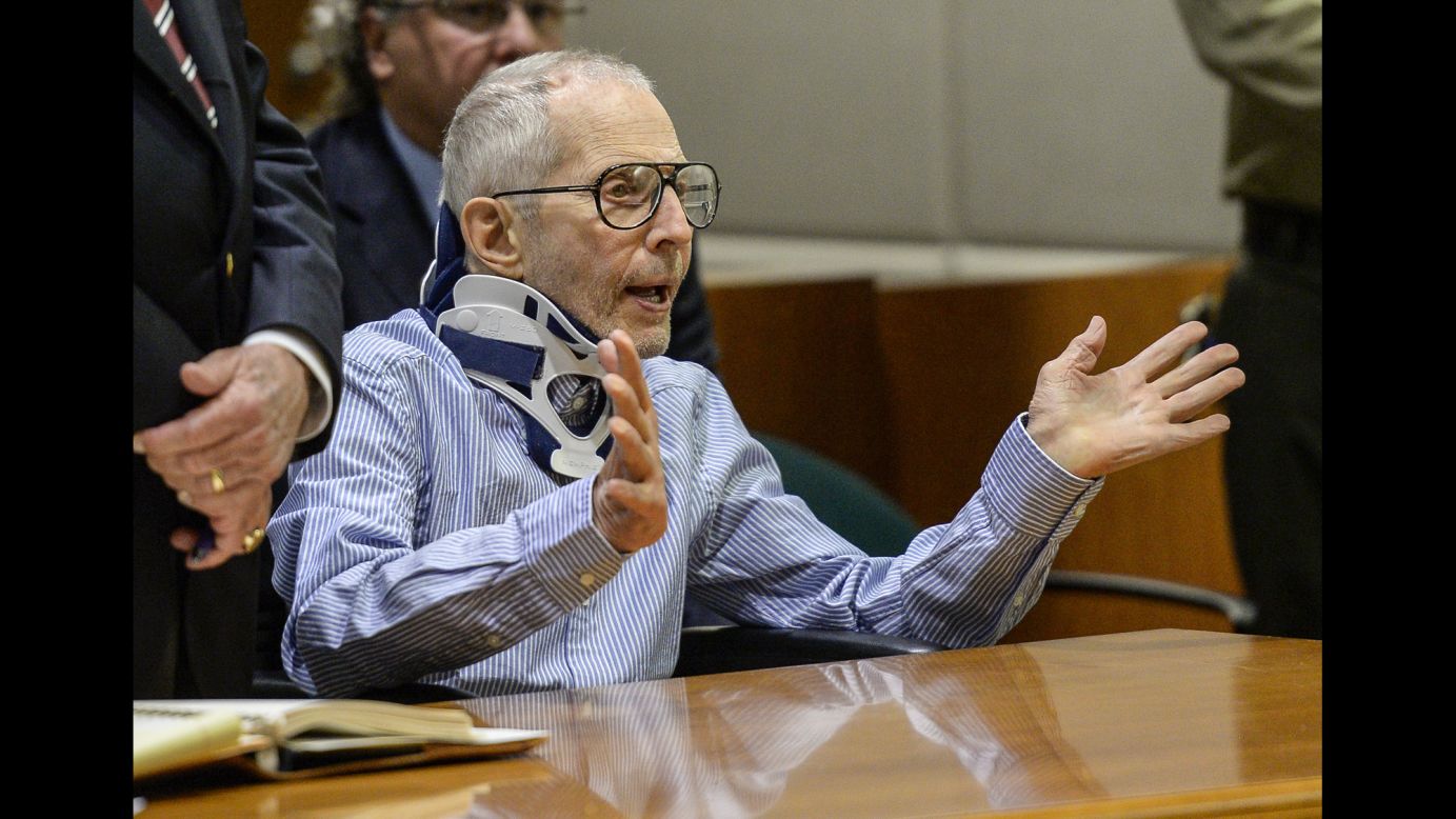 Robert Durst, millionaire real estate heir, speaks in a Los Angeles court on Monday, November 7. <a href="http://www.cnn.com/2015/03/23/us/robert-durst-investigation/" target="_blank">Durst has been charged in the 2000 murder</a> of Susan Berman, his longtime friend.
