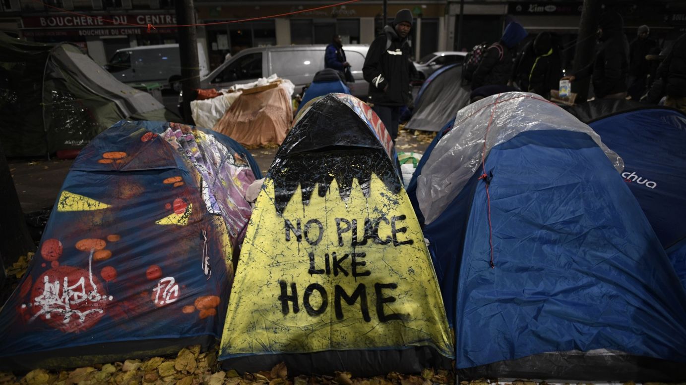 Migrant tents are seen during the <a href="http://www.cnn.com/2016/11/04/europe/paris-migrant-camp-clearance/" target="_blank">evacuation of a makeshift camp</a> in Paris on Friday, November 4. Last month, French authorities <a href="http://www.cnn.com/2016/10/24/europe/france-calais-jungle-demolition/" target="_blank">officially closed the Calais migrant camp known as the "Jungle,"</a> and since then, thousands of migrants have been setting up makeshift camps elsewhere in the country.