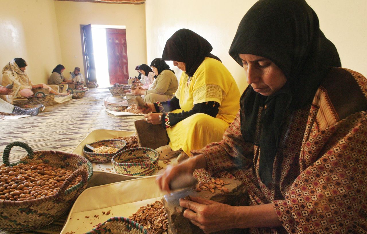 The booming business has played a crucial role in progressing the lives of women who live in Morocco. Previously it was uncommon for them to work outside their homes, but now they're able to earn a decent wage by crushing the tough Argan tree nuts.