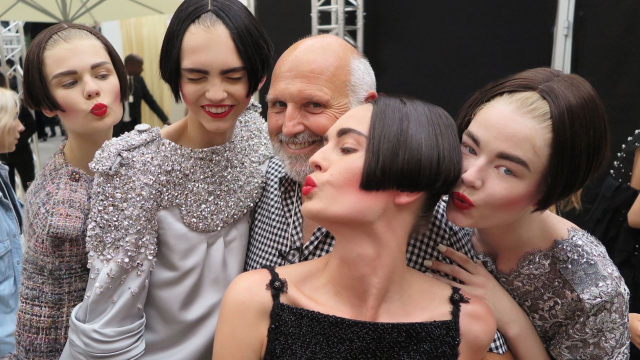 Backstage at Chanel by Eamonn Hughes, Chanel FALL 2015 COUTURE, Left to right - Alexandra Elisabeth, Molly Blair, Nadja Bender, Hollie May Saker.