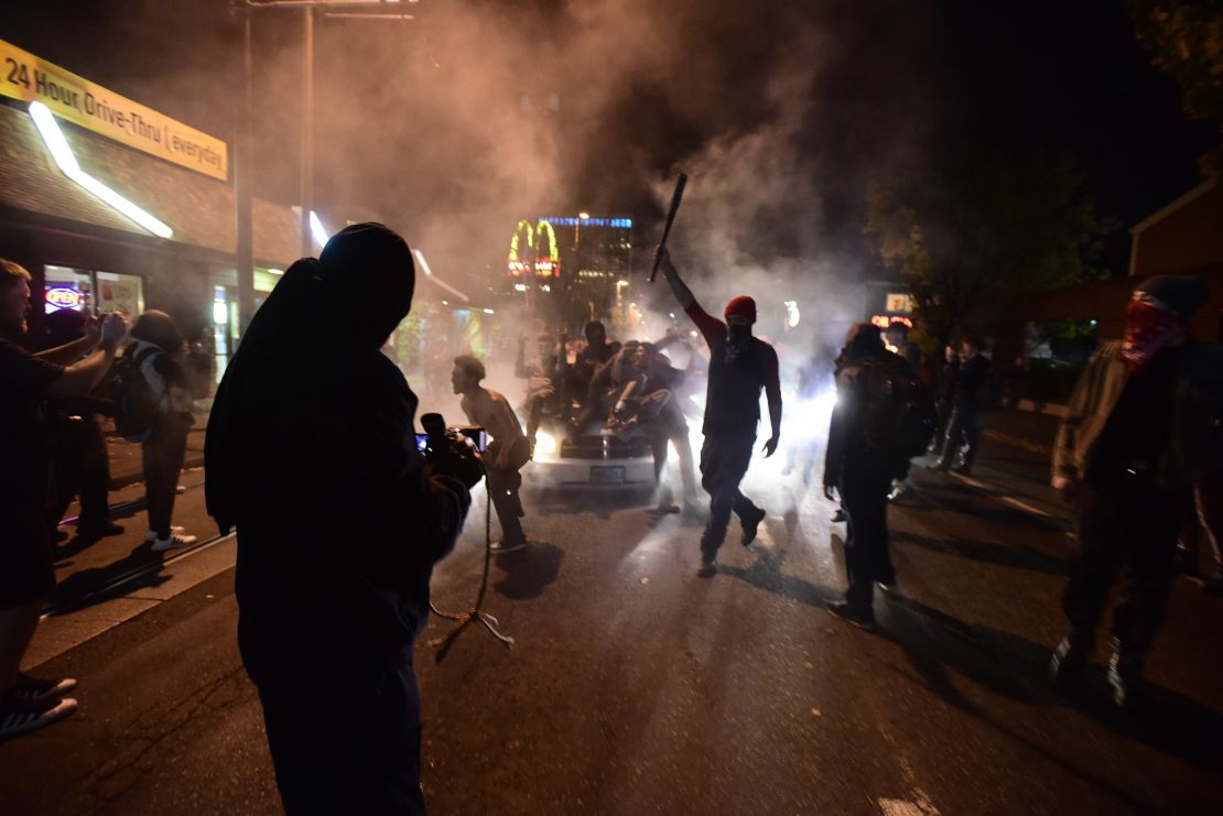 Protesters marched through Portland's streets Thursday night.