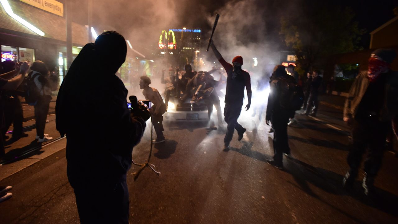 Protesters marched through Portland's streets Thursday night.