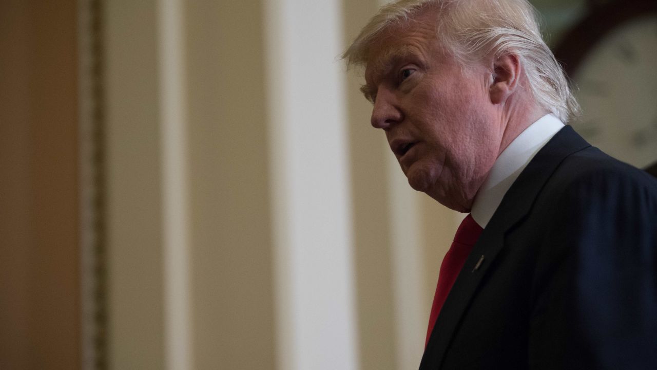 US President-elect Donald Trump leaves a meeting with Senate Majority Leader Mitch McConnell at the Capitol in Washington, DC, on November 10, 2016.