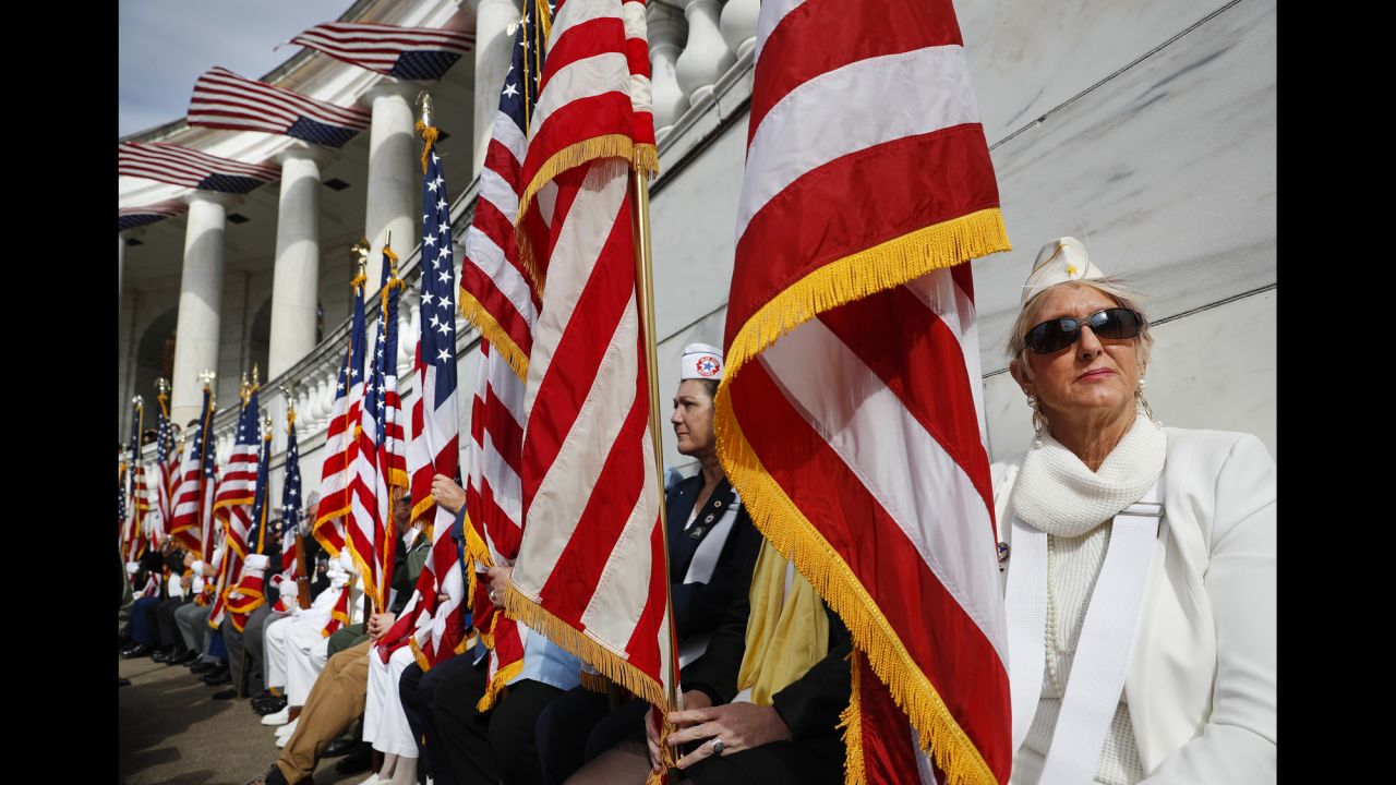 Gold Star mothers listen to President Obama speak during a Veterans Day ceremony in Arlington, Virginia, on November 11.