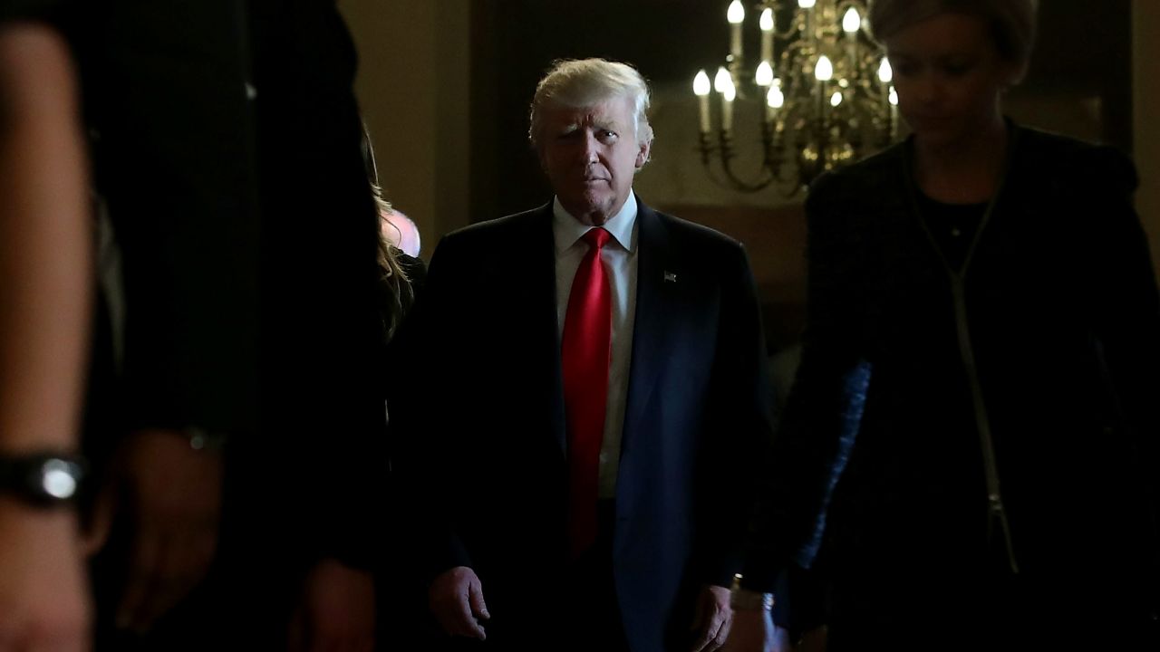 WASHINGTON, DC - NOVEMBER 10:  President-elect Donald Trump walks from a meeting with Senate Majority Leader Mitch McConnell at the U.S. Capitol November 10, 2016 in Washington, DC. Earlier in the day president-elect Trump met with U.S. President Barack Obama at the White House.  (Photo by Mark Wilson/Getty Images)