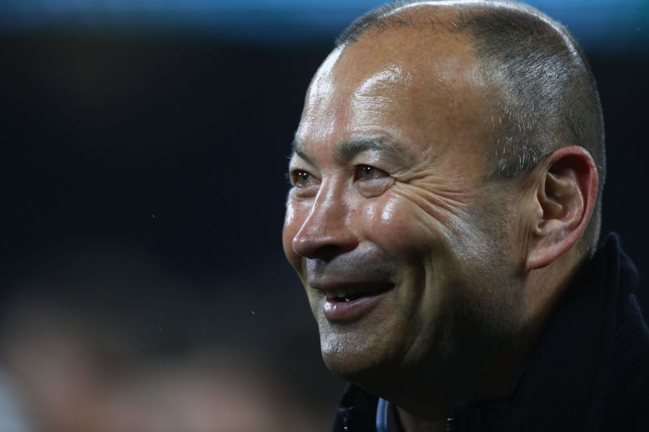 Coach Eddie Jones is smiling -- but wasn't completely happy with the England performance.