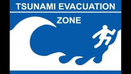 A tsunami evacuation zone sign from Hawaii. 