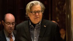 Trump campaign CEO Steve Bannon exits an elevator in the lobby of Trump Tower, November 11, 2016 in New York City.