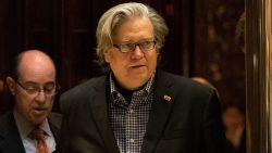 Trump campaign CEO Steve Bannon exits an elevator in the lobby of Trump Tower, November 11, 2016 in New York City.