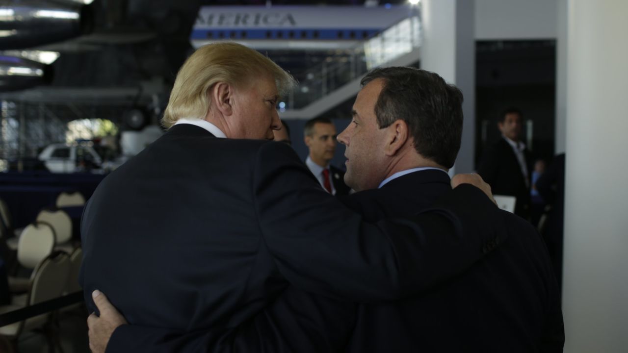 Donald Trump and Chris Christie entering the hall for the CNN Republican Presidential Debate at the Ronald Reagan Library in Simi Valley, CA. 200150916. Photos by Callie Shell.