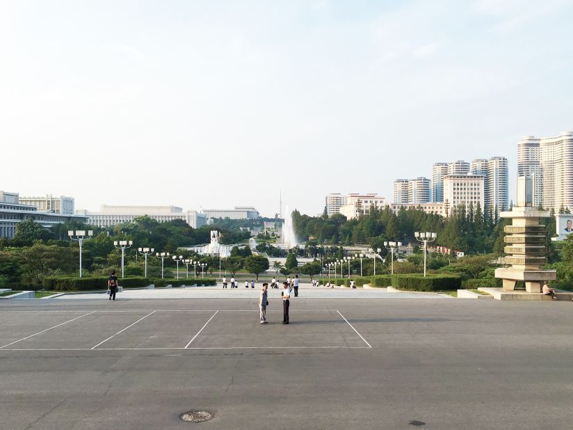 Even the views in Pyongyang have been carefully choreographed. From the entrance of the Grand People's Study House, one can see the Pyongyang TV tower and the Mansu Hill Grand Monument, flanked by the Mansudae Art Theatre, Mansudae Assembly Hall Museum of the Korean Revolution and the Pyongyang Students and Children's Palace.