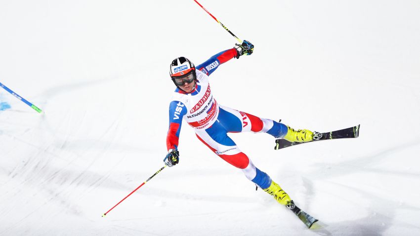 STOCKHOLM, SWEDEN - FEBRUARY 23: (FRANCE OUT) Alexander Khoroshilov of Russia competes during the Audi FIS Alpine Ski World Cup Men's and Women's City Event on February 23, 2016 in Stockholm, Sweden. (Photo by Alexis Boichard/Agence Zoom/Getty Images)