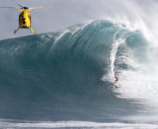 The waves at Jaws -- real name Peahi -- can sometimes reach 60ft high.