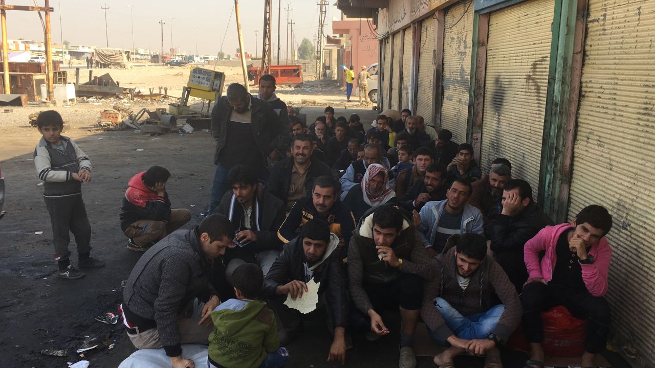 Even once civilians have managed to escape to safety, male and female family members are separated and screened to ensure no ISIS militants are hiding amid the fleeing residents. 