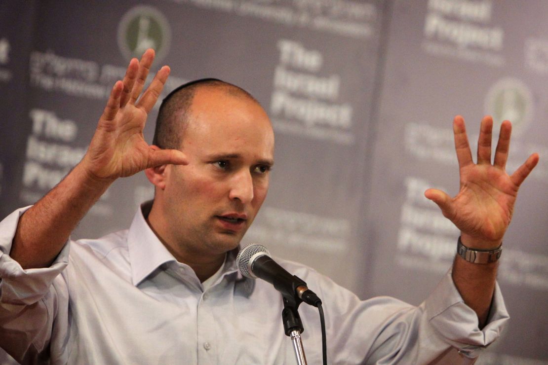 Naftali Bennett, leader of the right-wing Jewish Home party.  