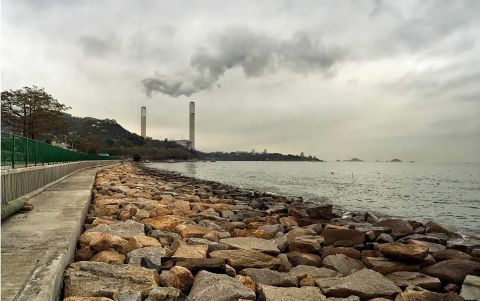 Photo: Long Yat Chau, Hong Kong: "Air pollution, particularly in the form of waste gas from generating stations, is a serious problem in Hong Kong."