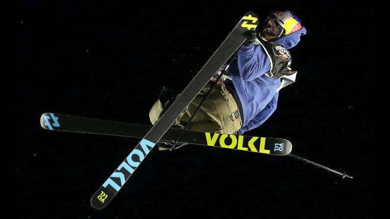 Freestyle skier Oystein Braaten competes in a World Cup event in Milan, Italy, on Friday, November 11. The Norwegian finished second in the big air competition.